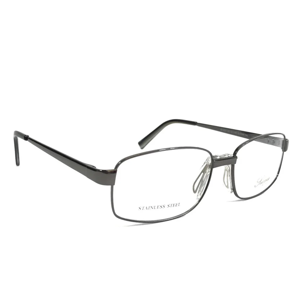 Success Eyeglasses Frames SS-353 Gunmetal Gray Rectangle Wire Rim 56-16-145